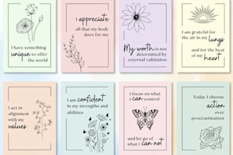 design printable custom motivational card, affirmation cards scripture flashcard