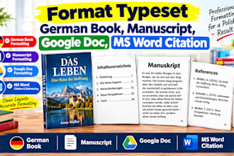 format typeset german book, manuscript, google doc proofreading ms word citation