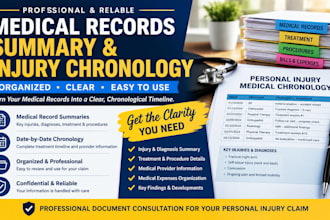 summarize medical records and create a personal injury chronology