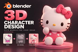 create a cute stylized 3d character in blender