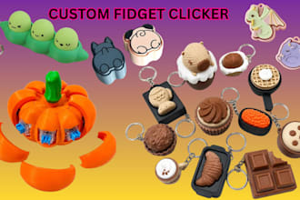 design custom 3d fidget clicker articulated flexi toy keychain for 3d printing