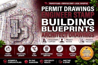 be architect city permit drawings blueprints structural drawing engineer stamp