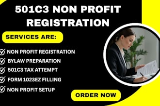 handle 501c3 registration tax exemption 1023 1023ez bylaws and ein