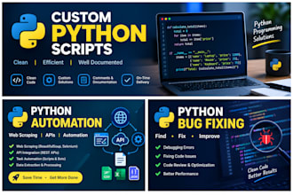 write custom python scripts and solve python programming tasks