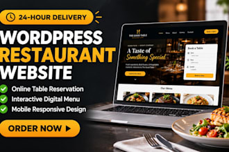 build a wordpress restaurant website with online table reservation in 24 hours