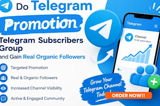 do telegram promotion telegram subscribers group and gain real organic follower