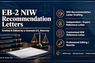 write an expert eb2 niw recommendation letter for uscis approval