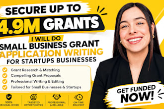 do small business grant application writing for startups businesses