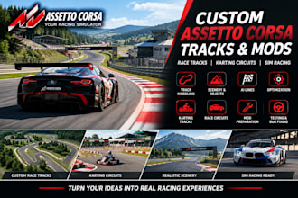 create custom assetto corsa tracks, karting circuits and race track mods