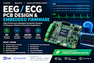 design a professional eeg or ecg pcb with ads129x and embedded firmware