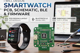 design smartwatch pcb, schematic, ble and embedded firmware