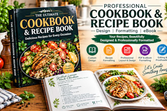 write quality cookbook recipe book, cookbook design, cookbook formatting, ebook