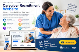 design caregiver recruitment website for hiring and staffing