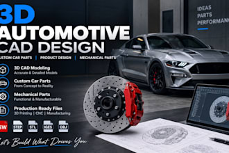 3d automotive model custom car part product design mechanical parts cad model