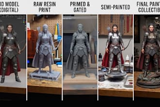 3d print and hand paint custom character figurines from your 3d model