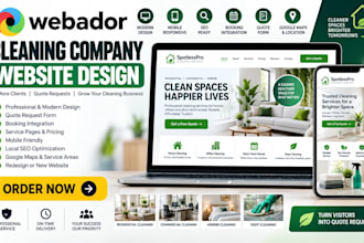 redesign webador cleaning company website with quote form, mobile design and seo
