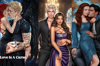 draw dark mafia romance book cover nsfw romance fiction semi realistic spicy art