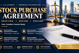 draft a restricted stock purchase agreement with vesting for founders