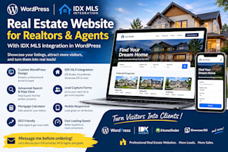build realtor, agent real estate website with idx mls integration in wordpress