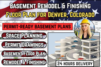 design a basement remodel and finishing floor plan for denver colorad