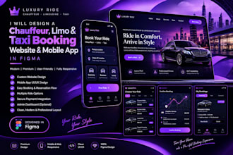 design a chauffeur website and limousine booking app UI UX in figma