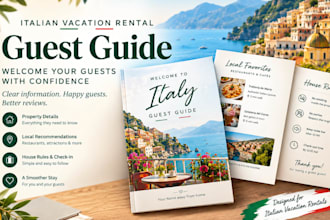 design an airbnb guest guide for italy vacation rentals