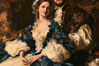 make artistic oil painting on oil canvas