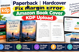 design paperback book cover redesign book cover fix margin error  kdp with no ai