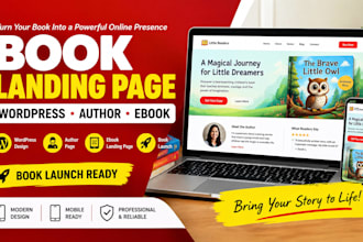 create children book landing pages, wordpress, author, ebook and book launch