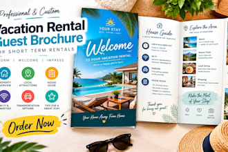 create a vacation rental guest brochure for short term rentals