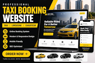 design taxi booking website, taxi rental, limousine, chauffeur booking website