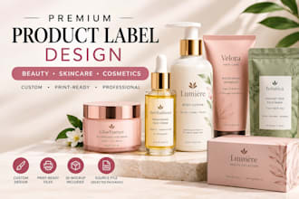 design product label design custom printed label beauty product packaging design