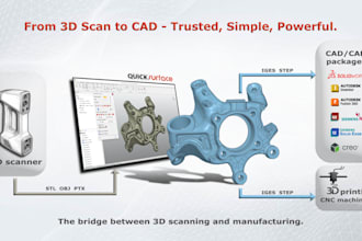 convert mesh to cad, scan to cad, point cloud to cad, stl mesh repair