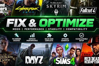 fix optimize gta 5 cyberpunk 2077 skyrim fallout 4 baldurs gate 3 dayz sims rdr2