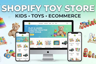 design a shopify toy store, kids toys website, and toy ecommerce store