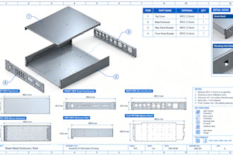 design sheet metal brackets, enclosures and panels with dxf fabrication drawing