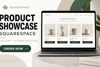 squarespace product showcase section gallery ecommerce store page layout design