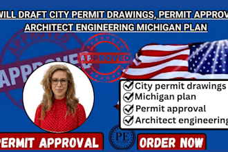draft city permit drawings, permit approval, architect engineering michigan plan