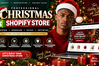 design redesign christmas shopify store for holiday sales dropshipping shopify