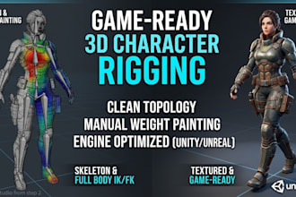 do 3d character rigging and weight painting for game engines