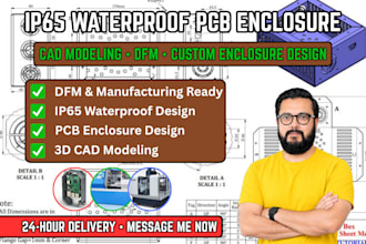 design ip65 waterproof pcb enclosure with cad modeling and dfm