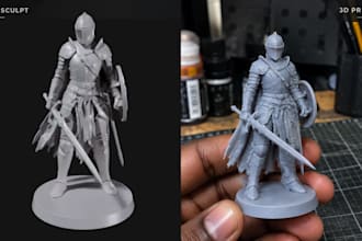 sculpt custom dnd miniature tabletop warhammer stl 3d figurine for 3d printing