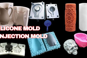 design silicone candle resin casting injection 3d printing mold and 3d cad model