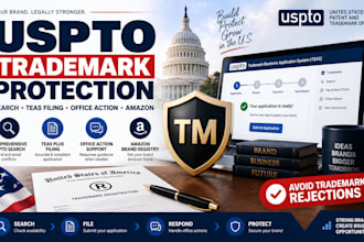 conduct uspto trademark search, teas filing, office action and amazon support