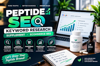 do peptide keyword research, supplement SEO and ecommerce optimization