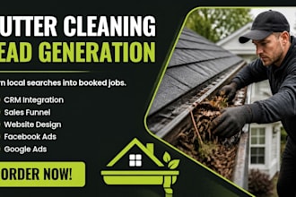 gutter cleaning lead, gutter cleaning facebook ads, video ads, google ads