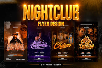 design a bold nightclub, dj or event flyer for social media