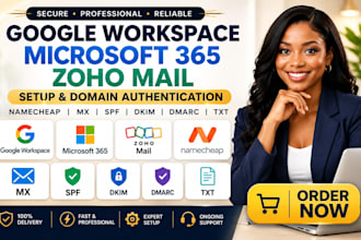 setup google workspace microsoft 365 zoho mail namecheap mx spf dkim dmarc txt