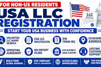 usa llc registration, USA company formation with USA business address and ein