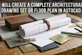 a complete architectural drawing set or floor plan in autocad